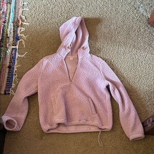 Old Navy Lavender Sherpa Half-Zip Hooded Pullover